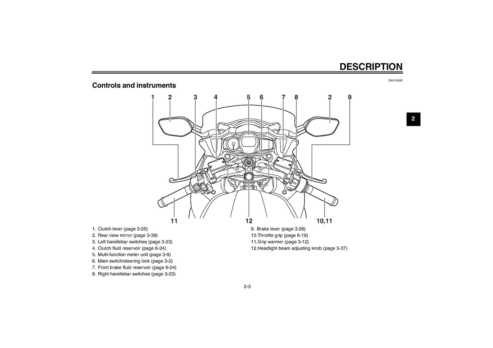 YAMAHA FJR1300A Owners Manual 2012 - STEEL WIRE BOUND - PROTECTIVE COVERS
