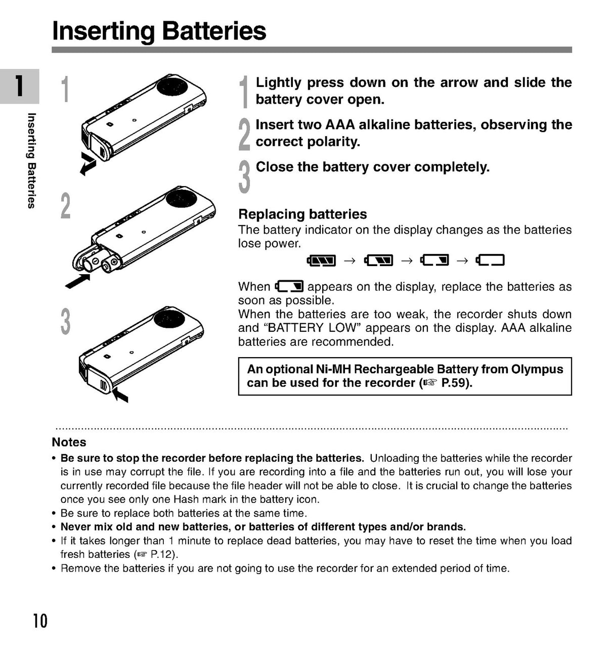 OLYMPUS DM-20 DM-10 Digital Voice Recorder Instructions Manual - WIRE BOUND