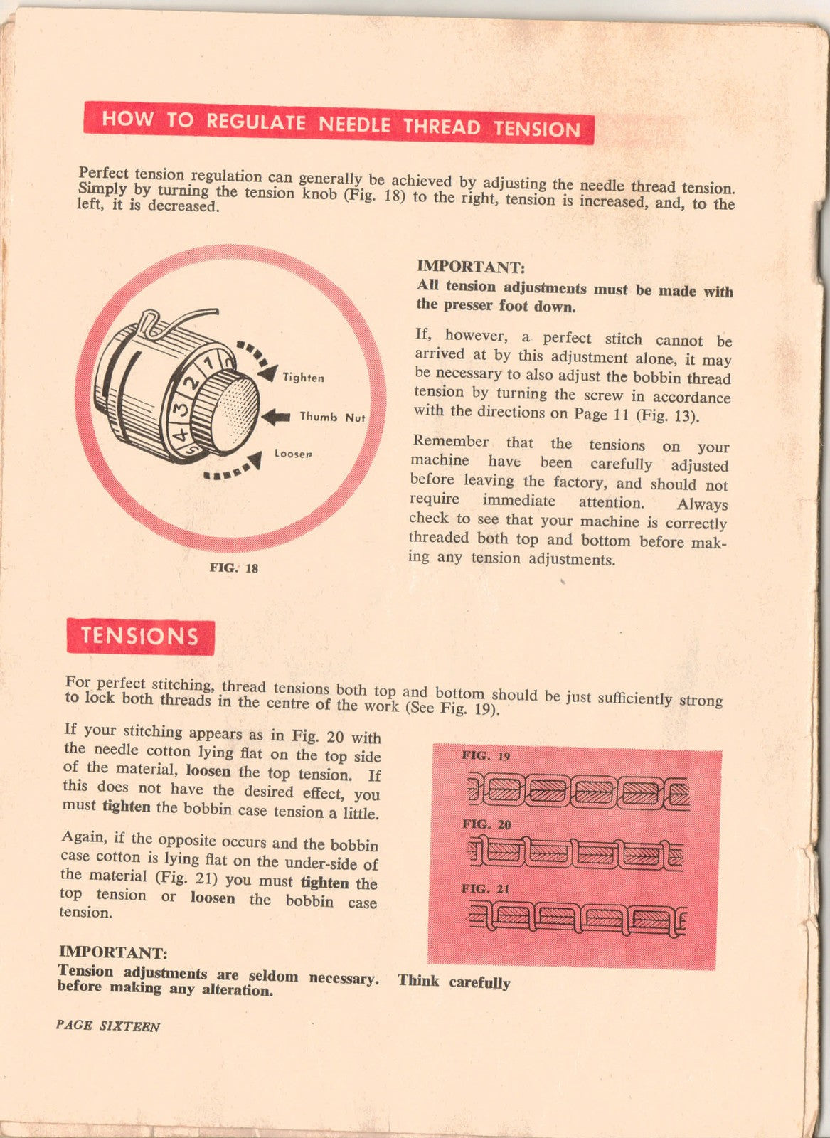 PINNOCK Sewing Machine Instruction Book Manual - STEEL WIRE BOUND - TOUGH COVERS