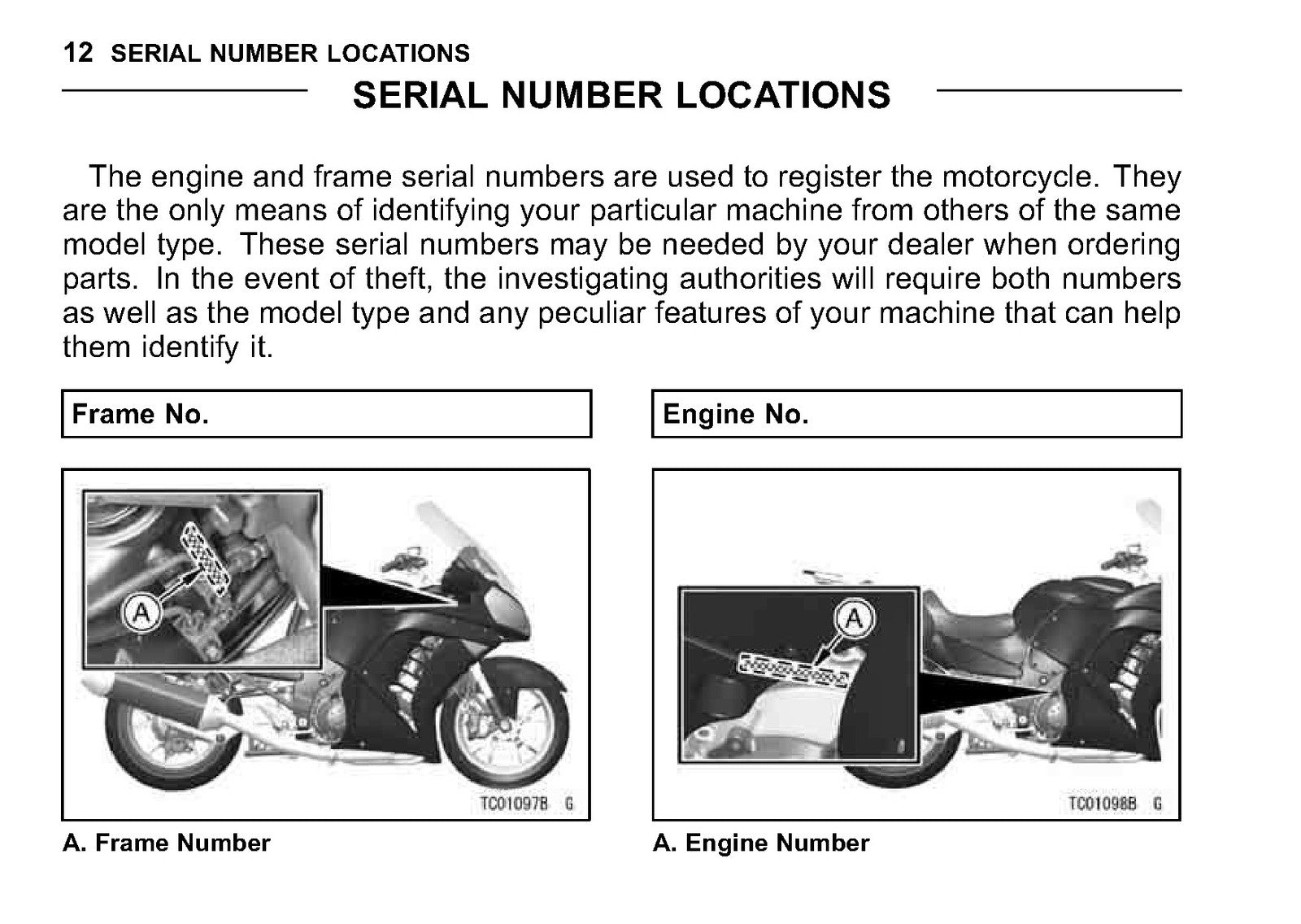 KAWASAKI Concours 14 Owners Manual 2010 - STEEL WIRE BOUND - PROTECTIVE COVERS
