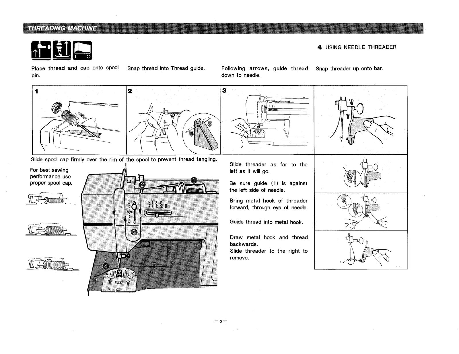 SINGER 9224 9217 Sewing Machine Instruction Manual - WIRE BOUND - TOUGH COVERS