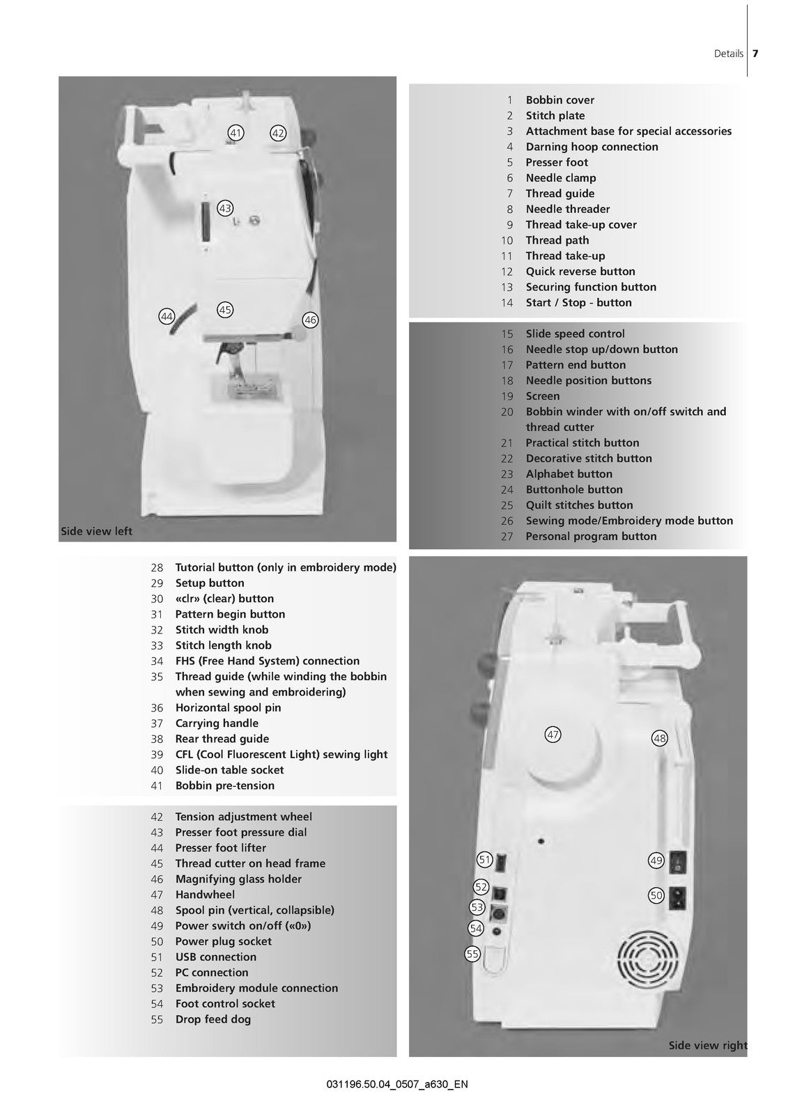BERNINA Artista 630 635 LE Artista 640 Sewing Machine Instruction Manual - BOUND