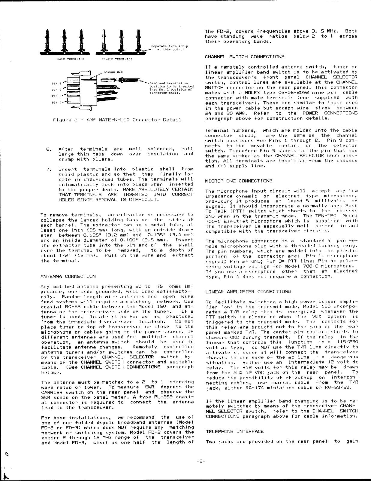 TEN TEC 150-A-B SSB Transceiver Operating Maintenance Manual - WIRE BOUND