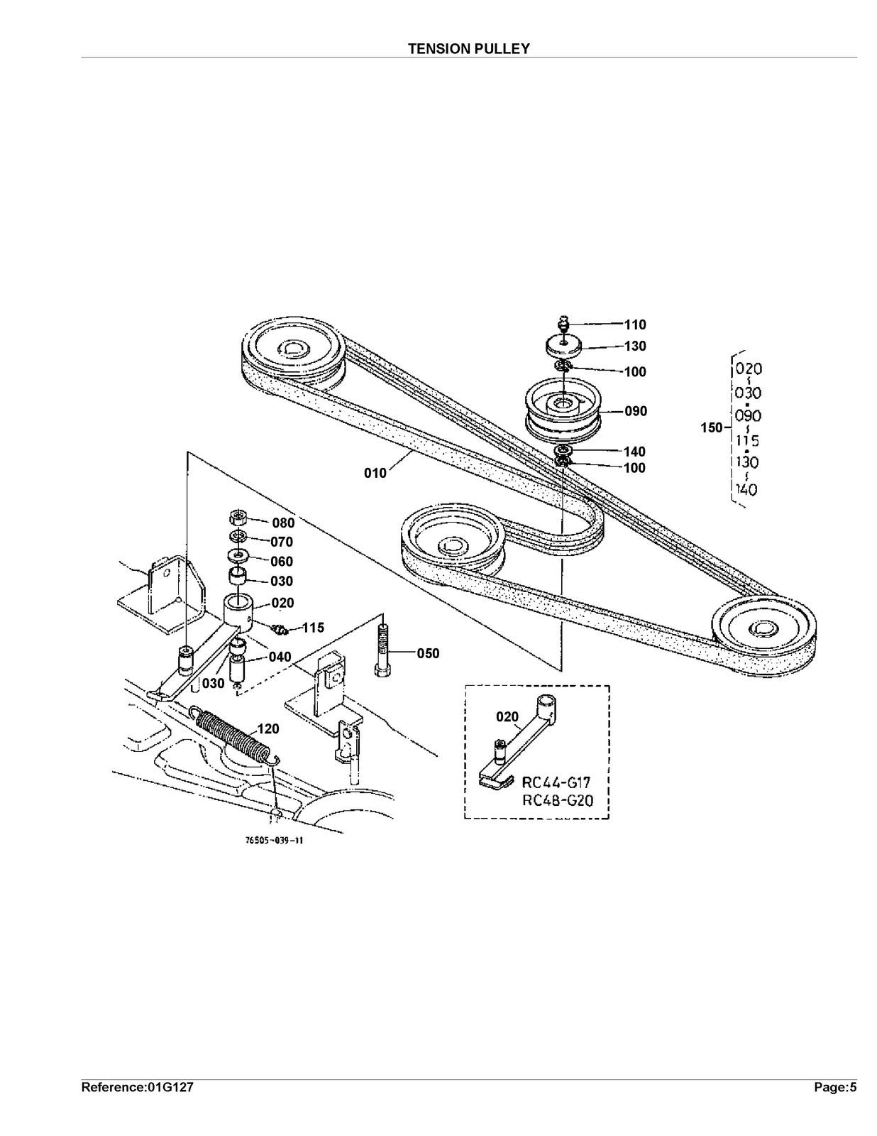 KUBOTA RC54-G20 mower Parts Manual - STEEL WIRE BOUND - PROTECTIVE COVERS