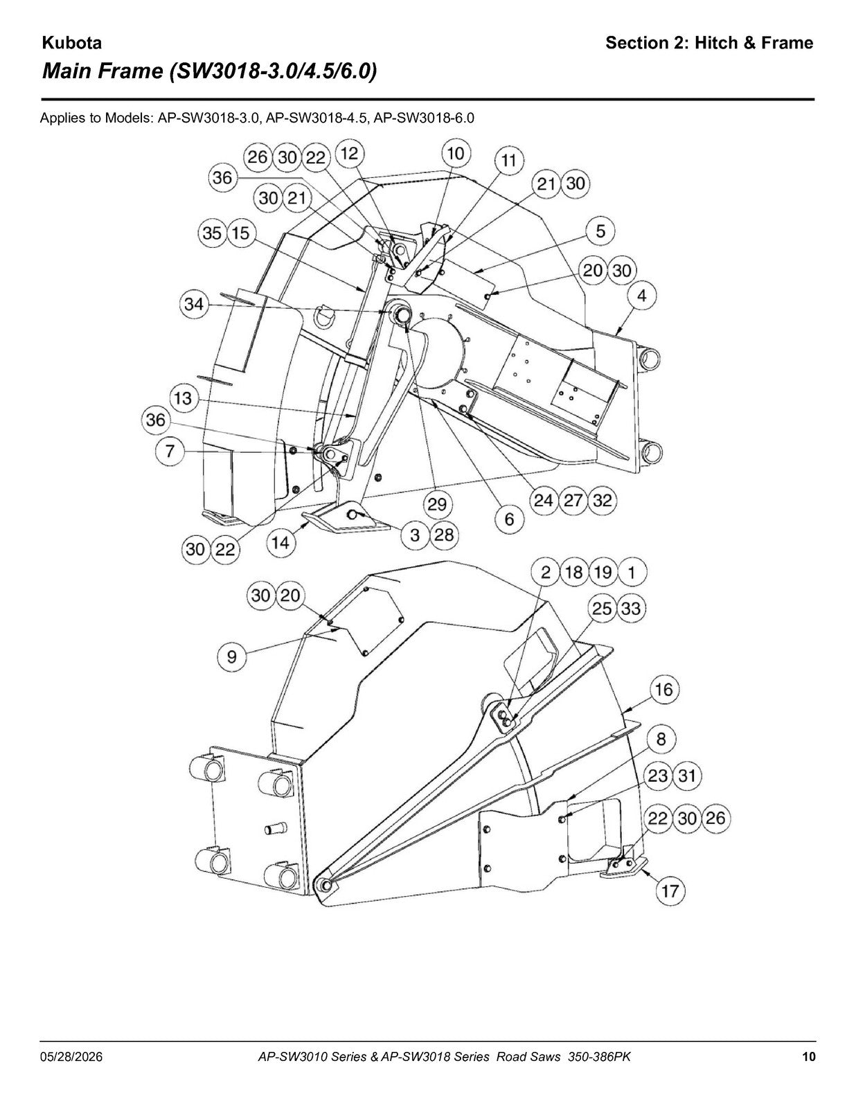 LAND PRIDE SW30 Series Road Saw Parts Manual 2026 - WIRE BOUND - TOUGH COVERS