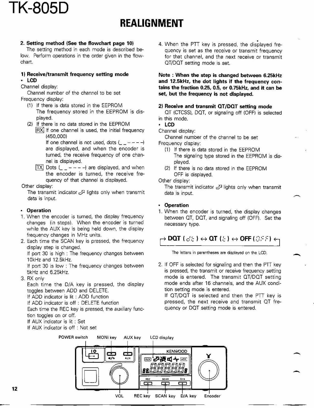 KENWOOD TK-805D UHF FM Two-Way Radio Service Manual - WIRE BOUND - TOUGH COVERS