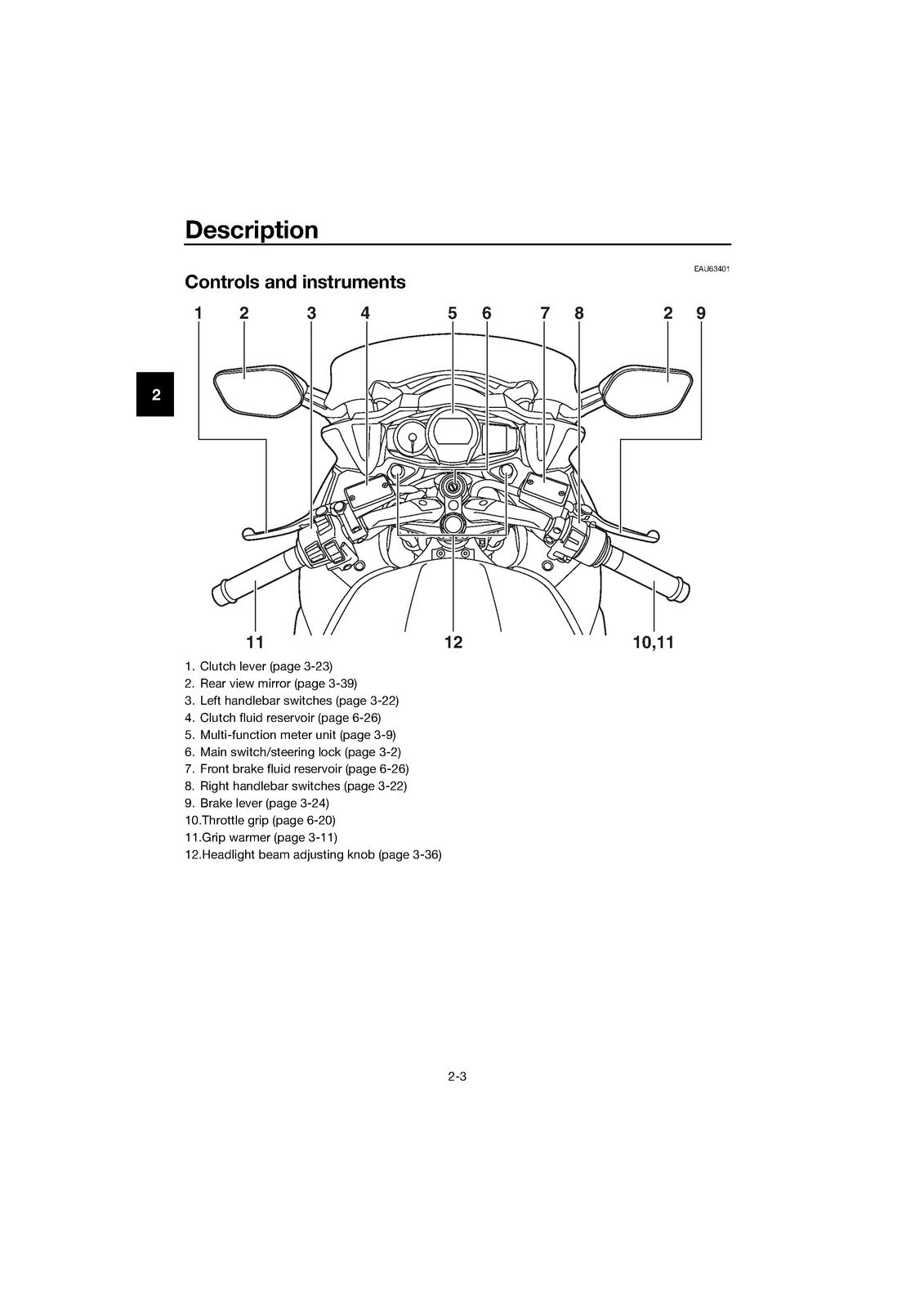 YAMAHA FJR1300D-AE FJR1300AE Motorcycle Owners Manual 2020 - WIRE BOUND - COVERS