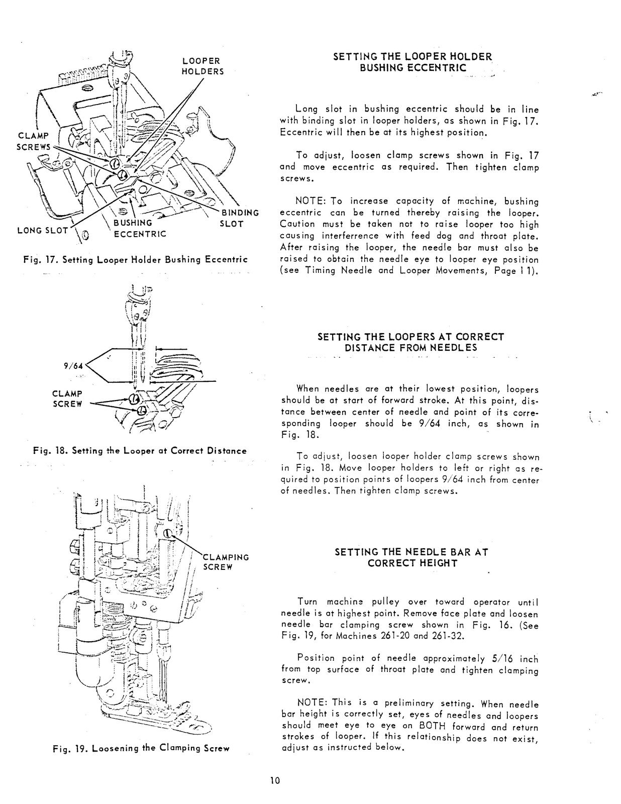 SINGER 261 Sewing Machine Service Manual - STEEL WIRE BOUND - PROTECTIVE COVERS