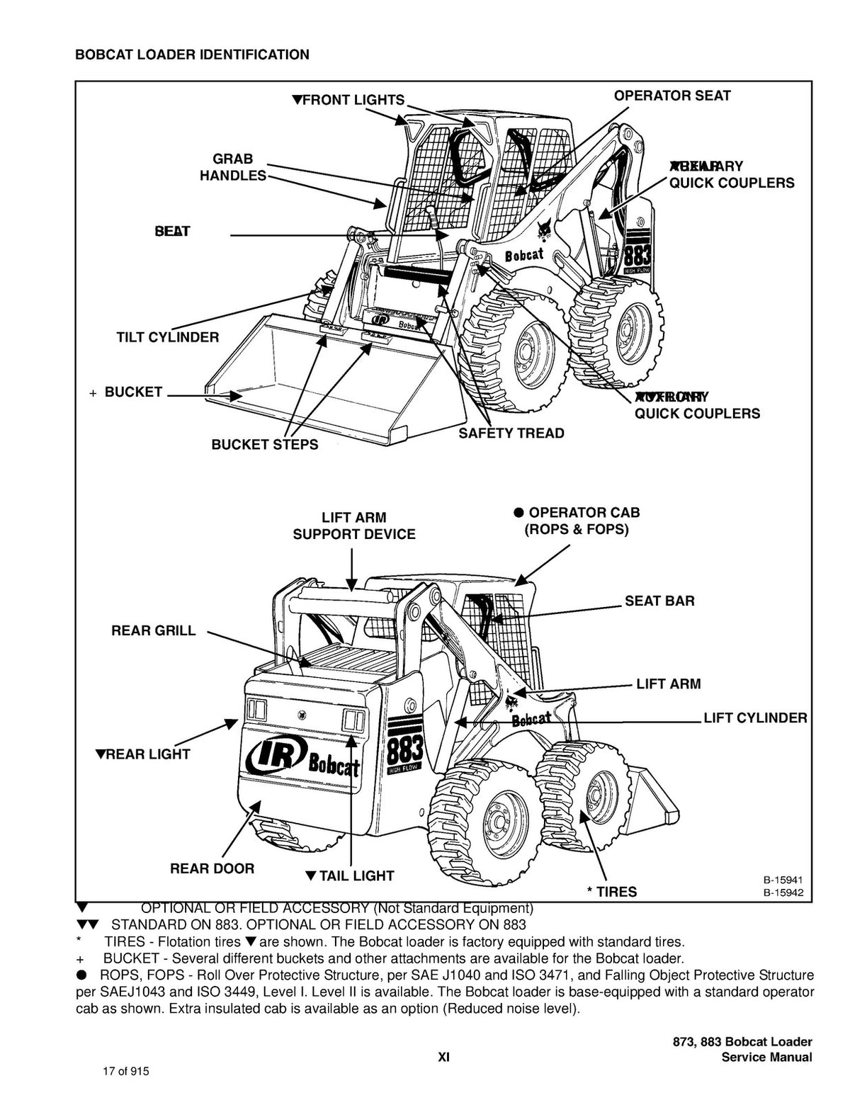 BOBCAT 873 883 Turbo High Flow G Service Manual SN 514140001 and Above, FOLDOUTS