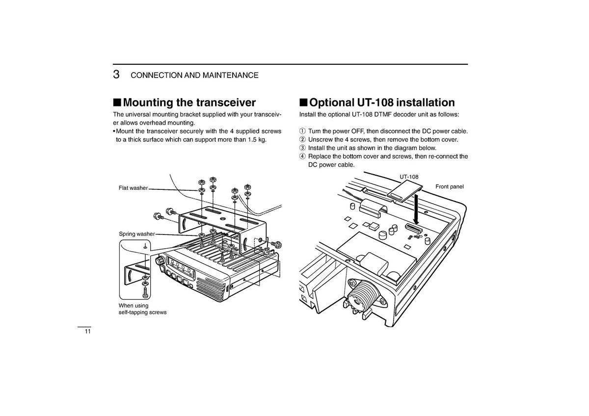 ICOM IC-F111S IC-F121S IC-F211S IC-F221S Transceiver Instruction Manual - BOUND