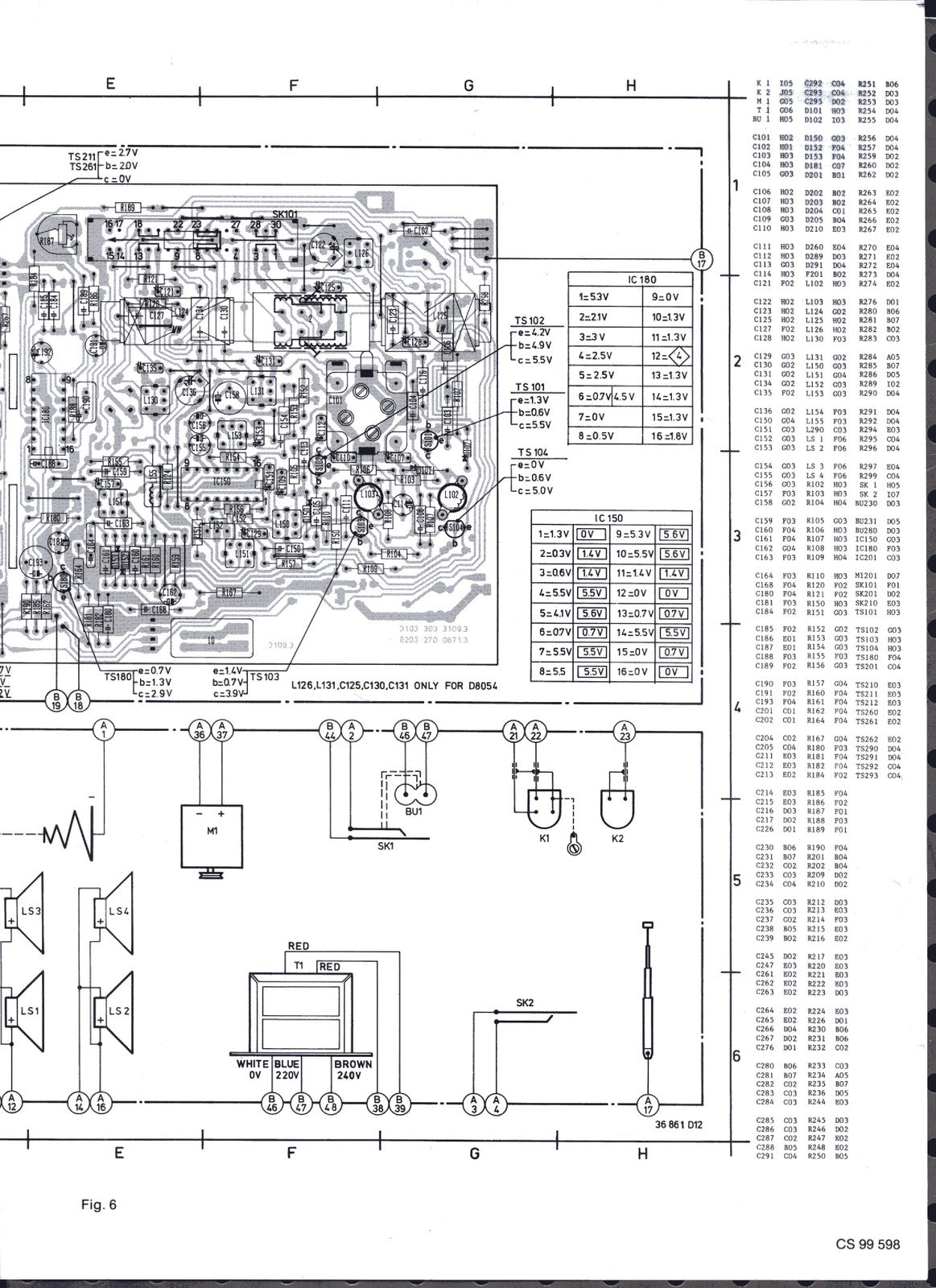 PHILIPS D 8052 D 8054 Stereo Radio Recorder Service Manual - WIRE BOUND - COVERS
