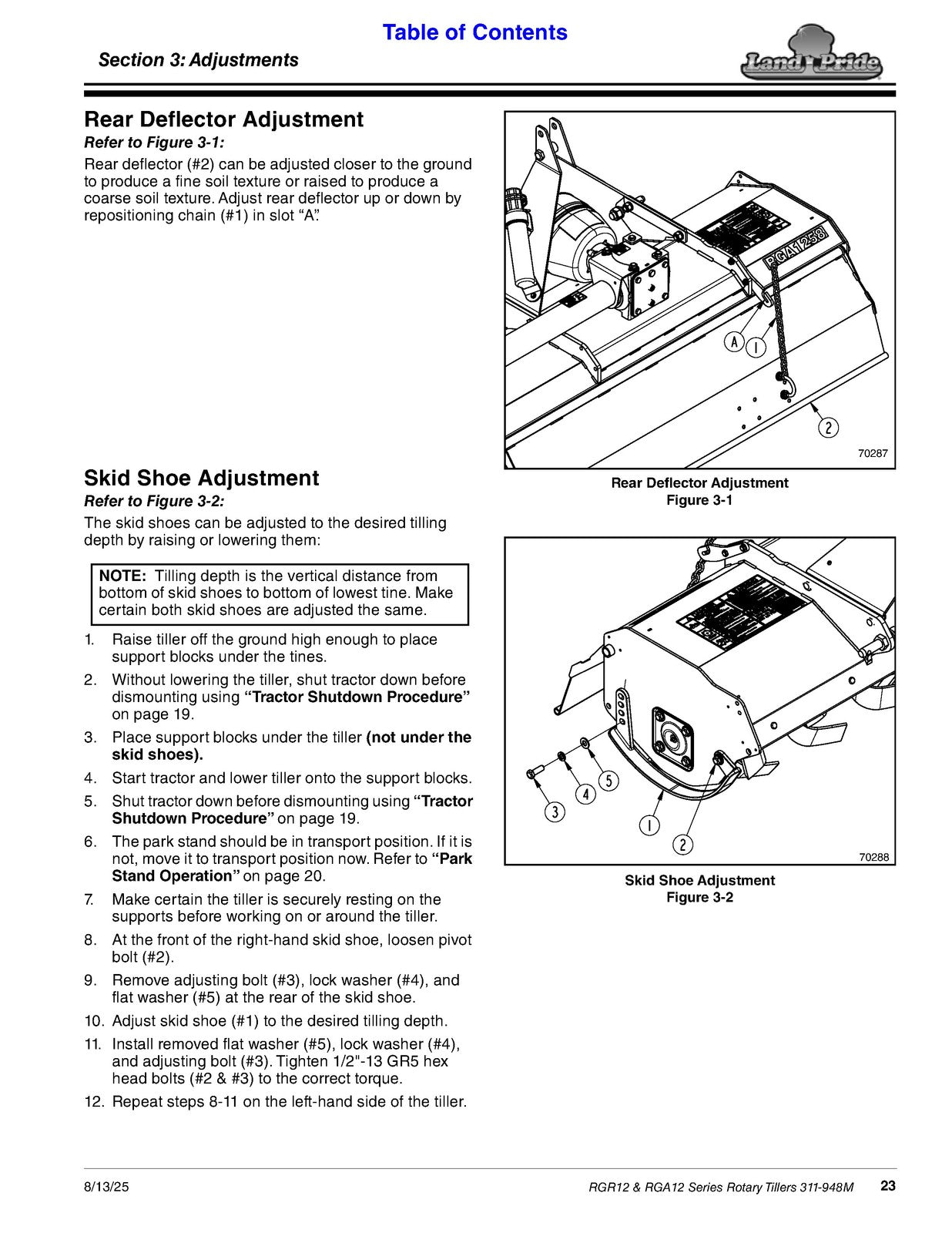 LAND PRIDE RGA12 RGR12 Series Gear Drive Rotary Tillers Operators Manual - BOUND