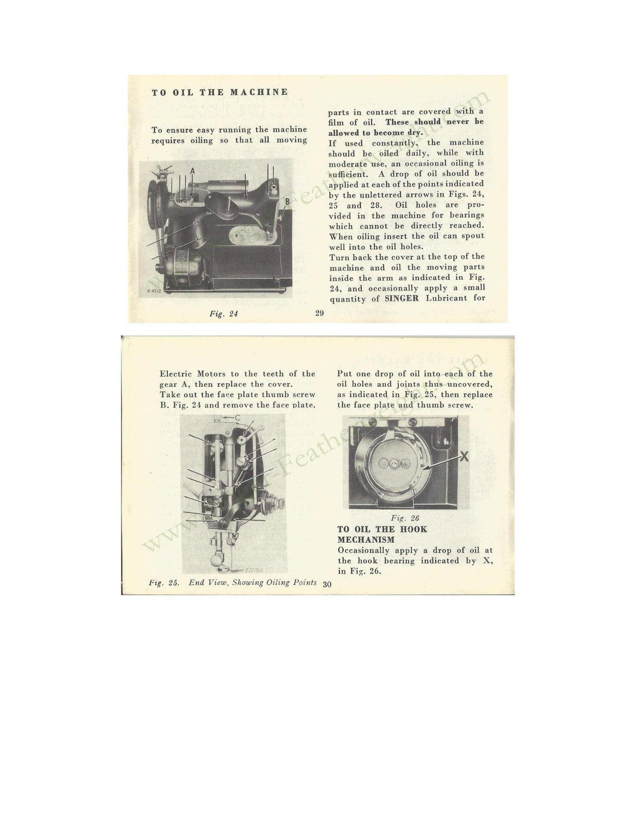 SINGER Featherweight 222K Instructions For Using Manual - WIRE BOUND - COVERS