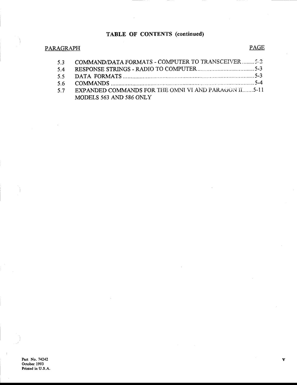 TEN TEC Paragon 2 Model 586 HF Transceiver User Manual - WIRE BOUND - COVERS