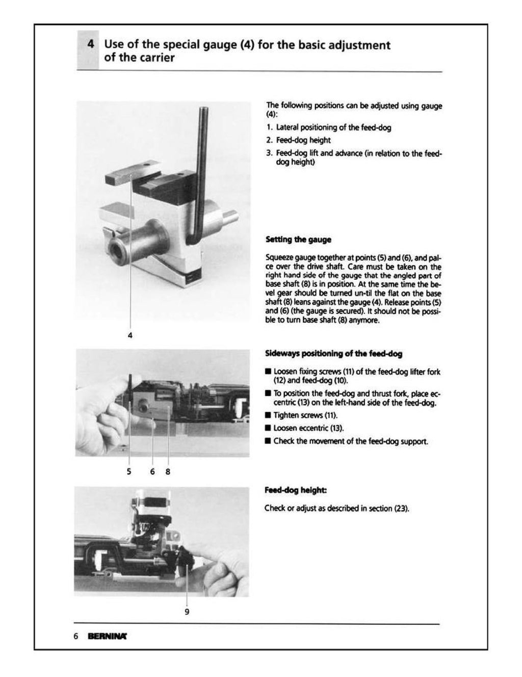 BERNINA 1630 Service Manual - STEEL WIRE BOUND - PROTECTIVE COVERS