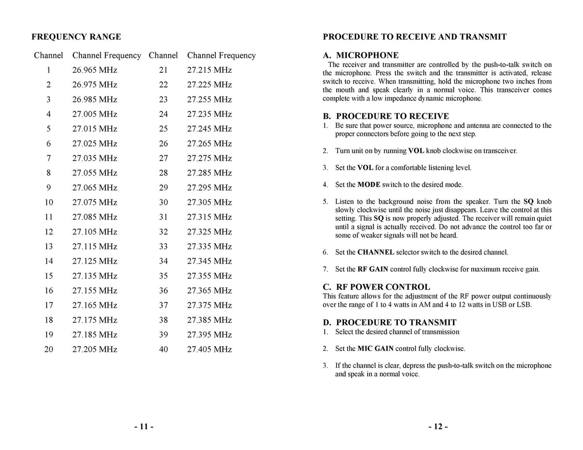 GALAXY DX 949 AM SSB CB Mobile Transceiver Owners Manual - WIRE BOUND - COVERS