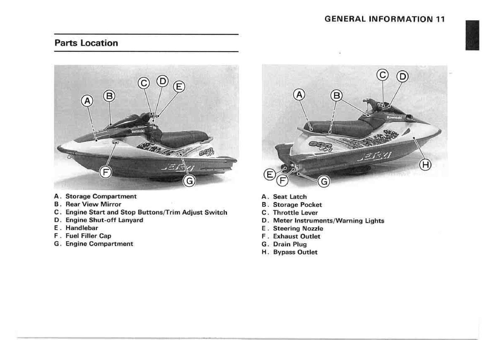 KAWASAKI Jet Ski 900 ZXi Owners Manual 3 - STEEL WIRE BOUND - TOUGH COVERS