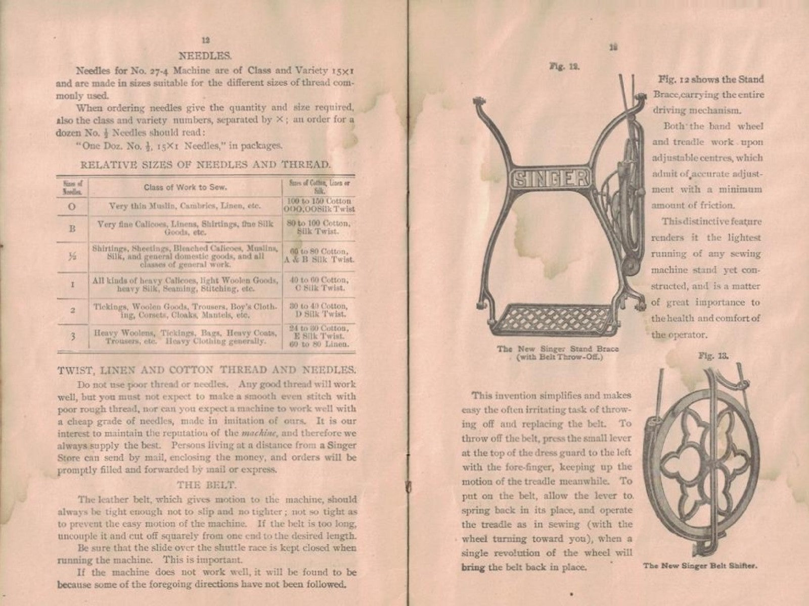 SINGER 27-4 Sewing Machine Instructions Manual - STEEL WIRE BOUND - TOUGH COVERS
