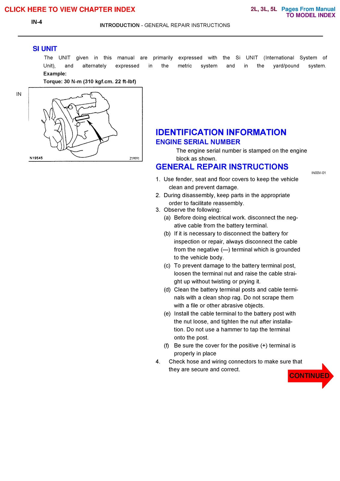 TOYOTA 2L 3L Diesel Engine Repair Manual 1999 - STEEL WIRE BOUND - TOUGH COVERS
