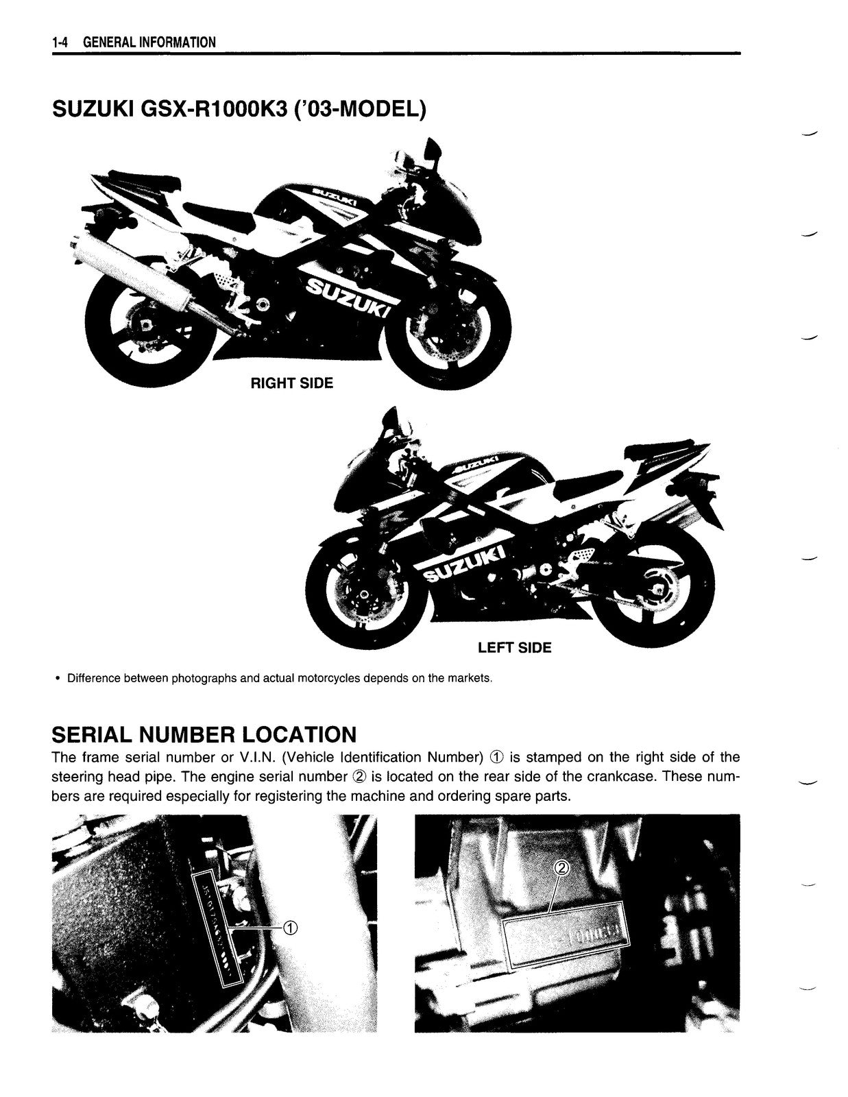 SUZUKI GSX-R1000 Service Manual 2003 - STEEL WIRE BOUND - PROTECTIVE COVERS