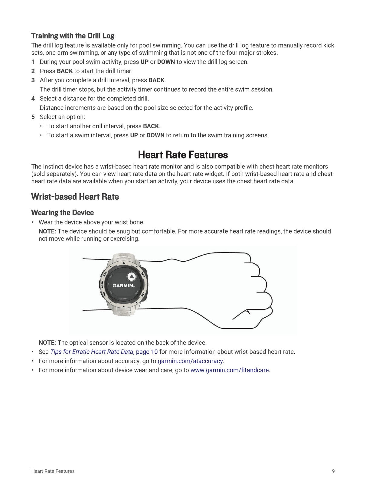 GARMIN Instinct Owners Manual 2018 - STEEL WIRE BOUND - PROTECTIVE COVERS