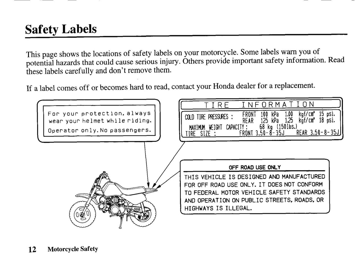 HONDA Z50R Motorcycle Owners Manual 1997 - STEEL WIRE BOUND - PROTECTIVE COVERS