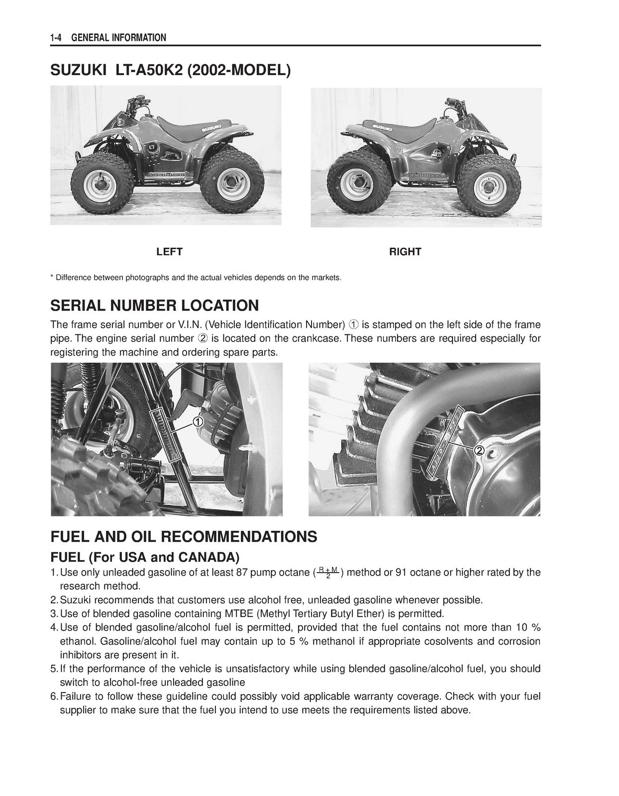 SUZUKI LT-A50 Service Manual 2 - STEEL WIRE BOUND - PROTECTIVE COVERS