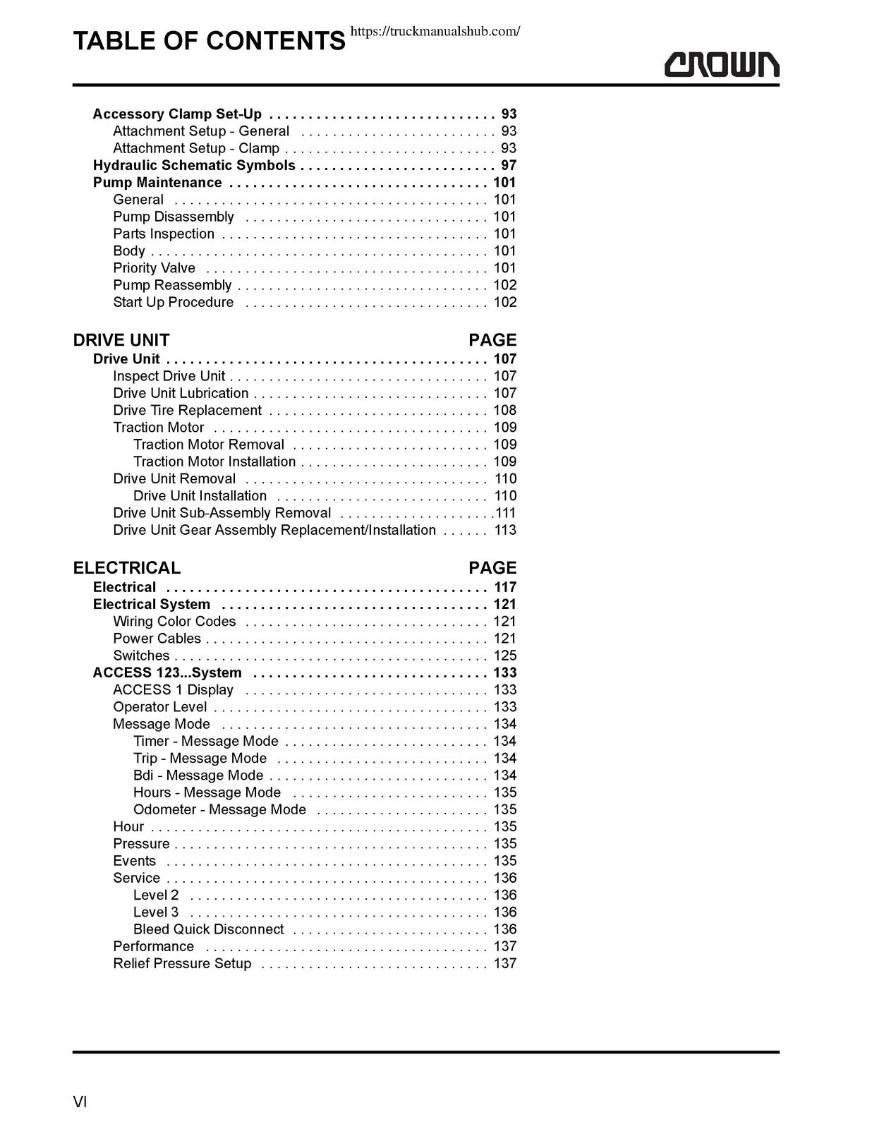 CROWN RC 5500 Series AC Traction Service And Parts Manual - WIRE BOUND - COVERS