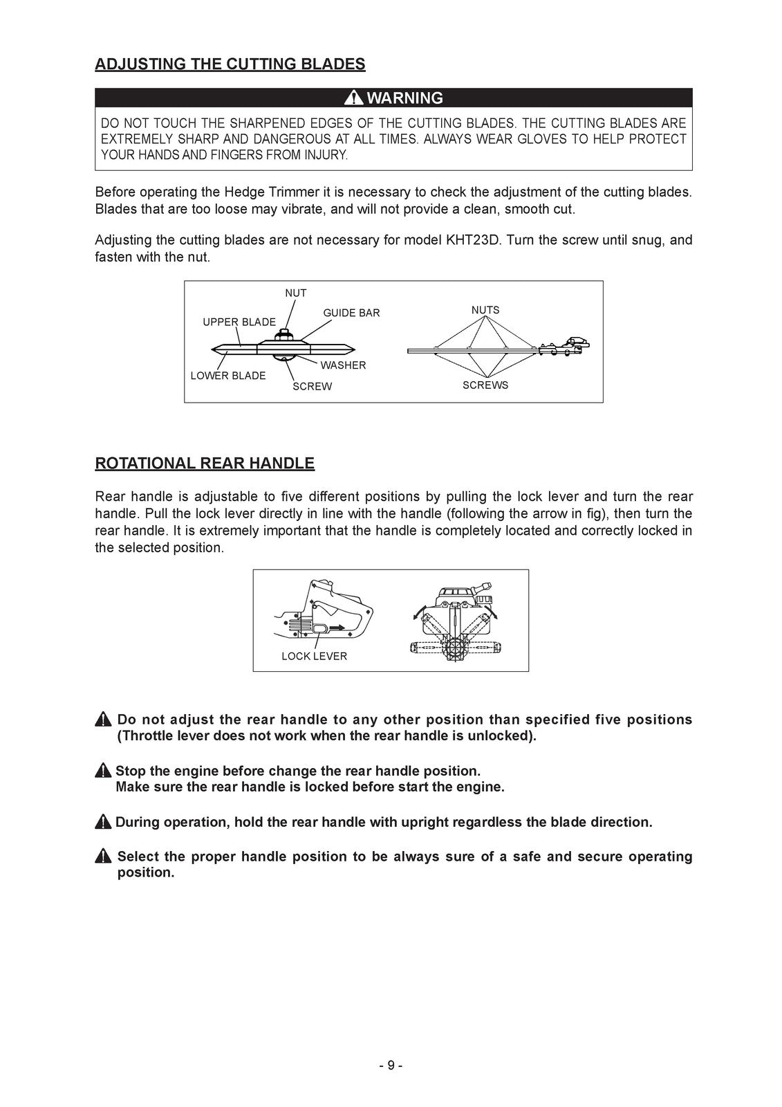 KUBOTA KHT23D Hedge Trimmer Owners Operators Manual - WIRE BOUND - TOUGH COVERS