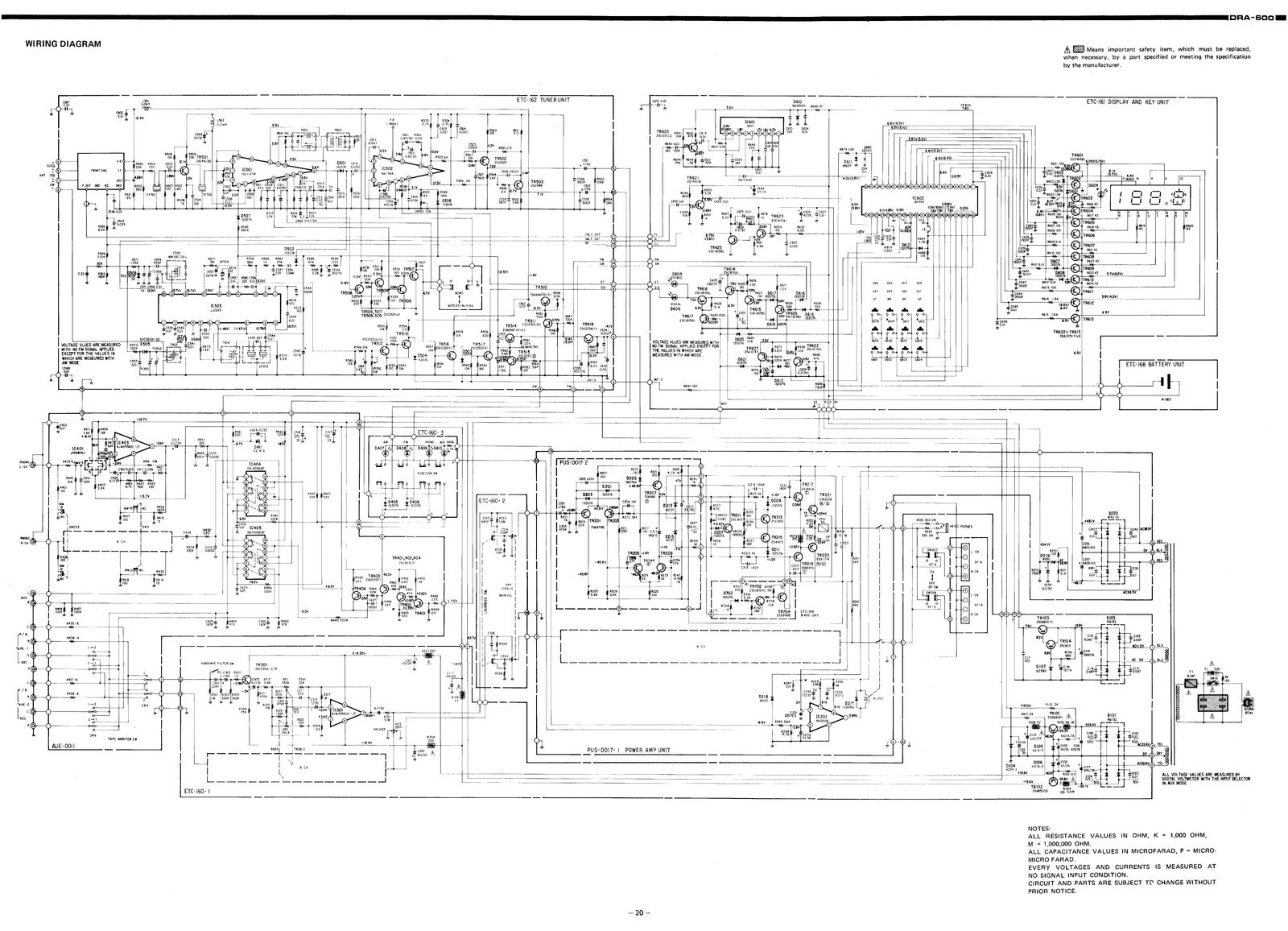 DENON DRA-600 Hi-Fi Component Tuner Amplifier Service Manual, FOLDOUTS