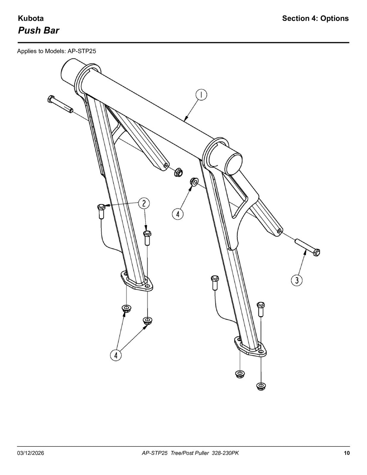 LAND PRIDE STP25 Series Tree Post Puller Parts Manual - WIRE BOUND - COVERS