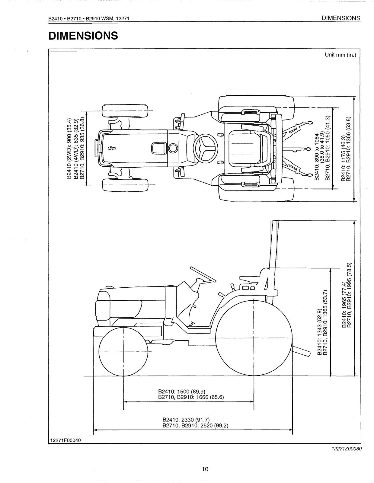 KUBOTA B2410 B2710 B2910 B7800 Workshop & Operators Manual BUNDLE - WIRE BOUND