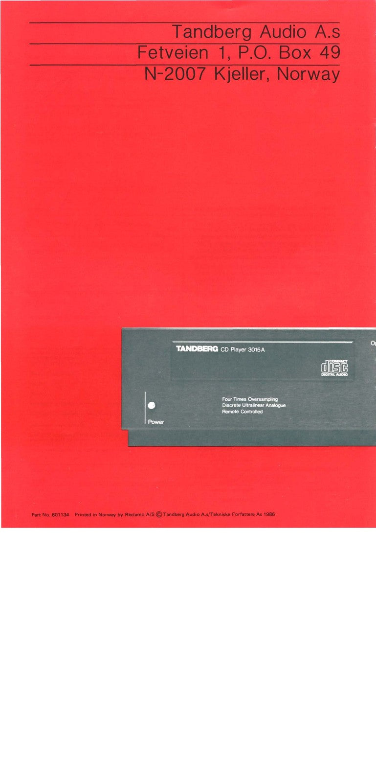 TANDBERG TCP 3015A Operators & Service Manual BUNDLE - WIRE BOUND - TOUGH COVERS