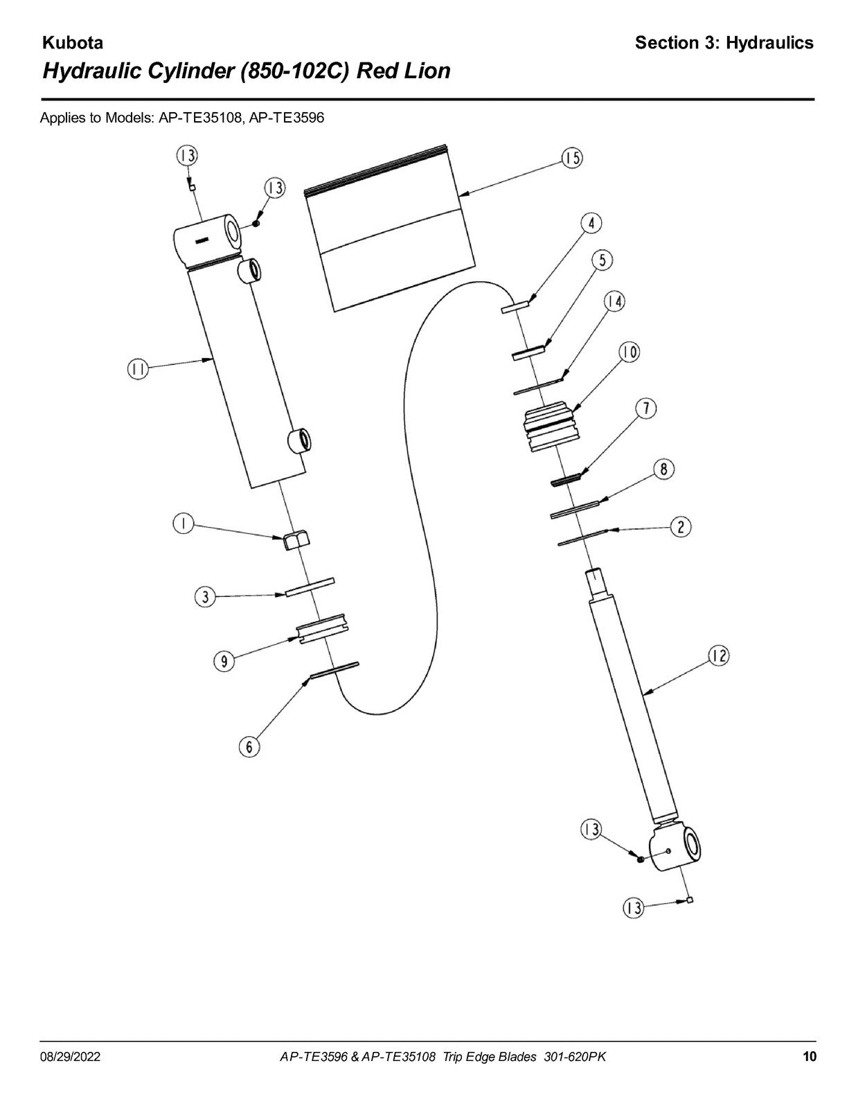 LAND PRIDE TE3596 Trip Edge Blades Parts Manual 2022 - WIRE BOUND - TOUGH COVERS