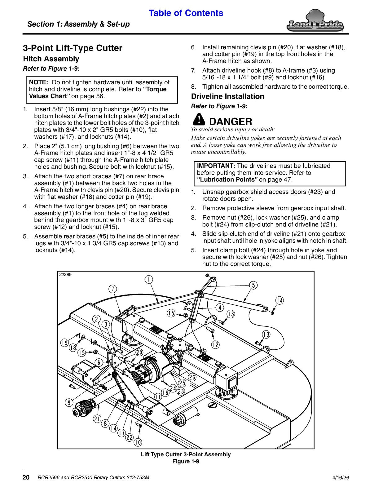 LAND PRIDE RCR2596 RCR2510 Rotary Cutters Operators Manual 2026 - WIRE BOUND