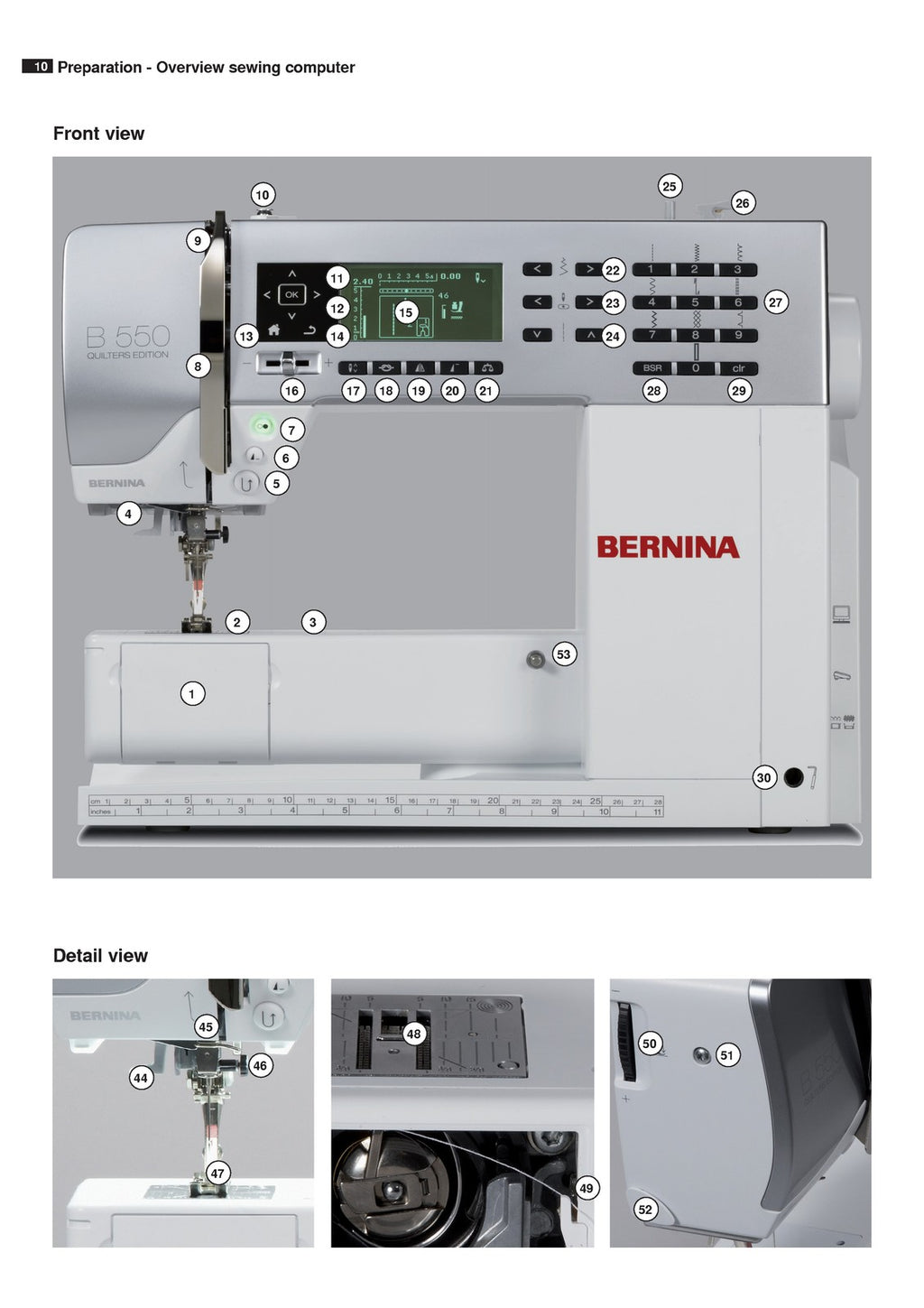 BERNINA B530 B550 QE Instruction Manual - STEEL WIRE BOUND - PROTECTIVE COVERS