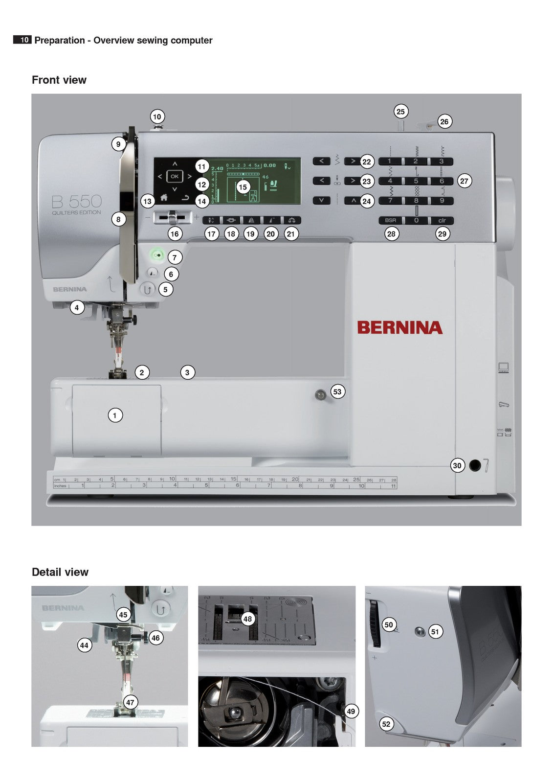 BERNINA B530 B550 QE Instruction Manual - STEEL WIRE BOUND - PROTECTIVE COVERS