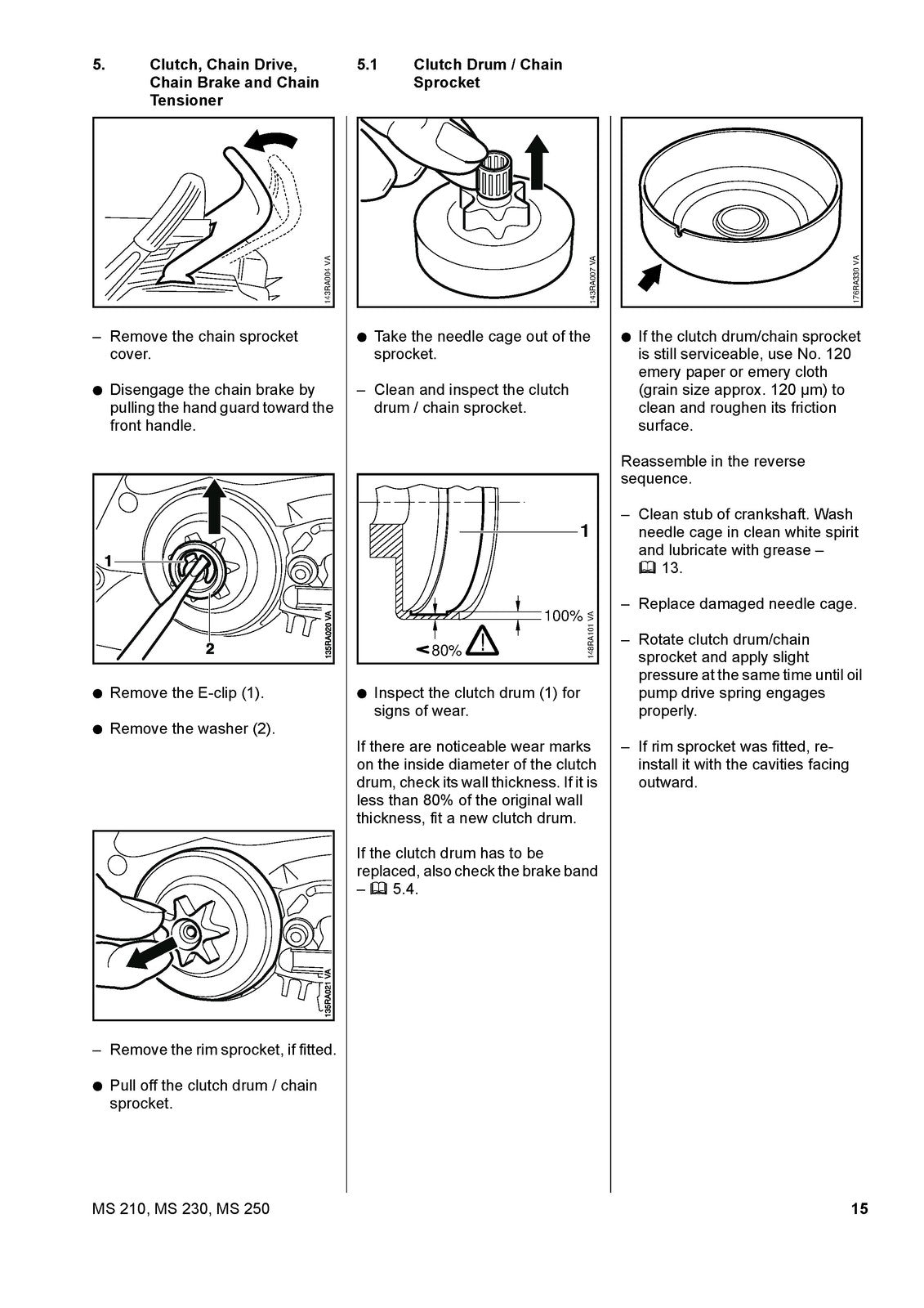 STIHL MS 210 230 250 Chainsaw Service Manual 2007 - WIRE BOUND - TOUGH COVERS
