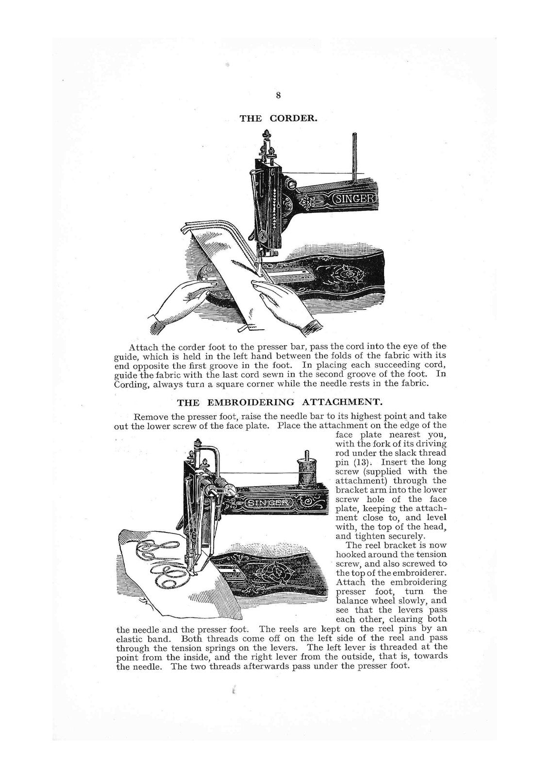 SINGER 12K Family Sewing Machine Instruction Manual - WIRE BOUND - TOUGH COVERS