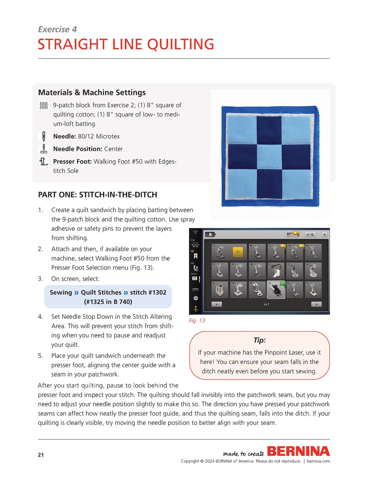 BERNINA 3 4 5 7 Series Quilting Workbook - STEEL WIRE BOUND - PROTECTIVE COVERS