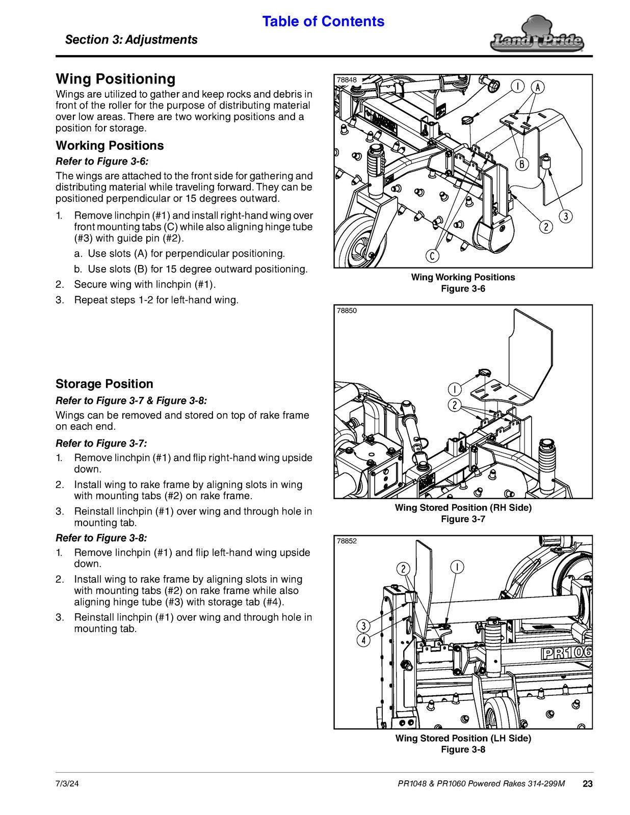 LAND PRIDE PR10 Series Powered Rake Operators Manual - WIRE BOUND - TOUGH COVERS