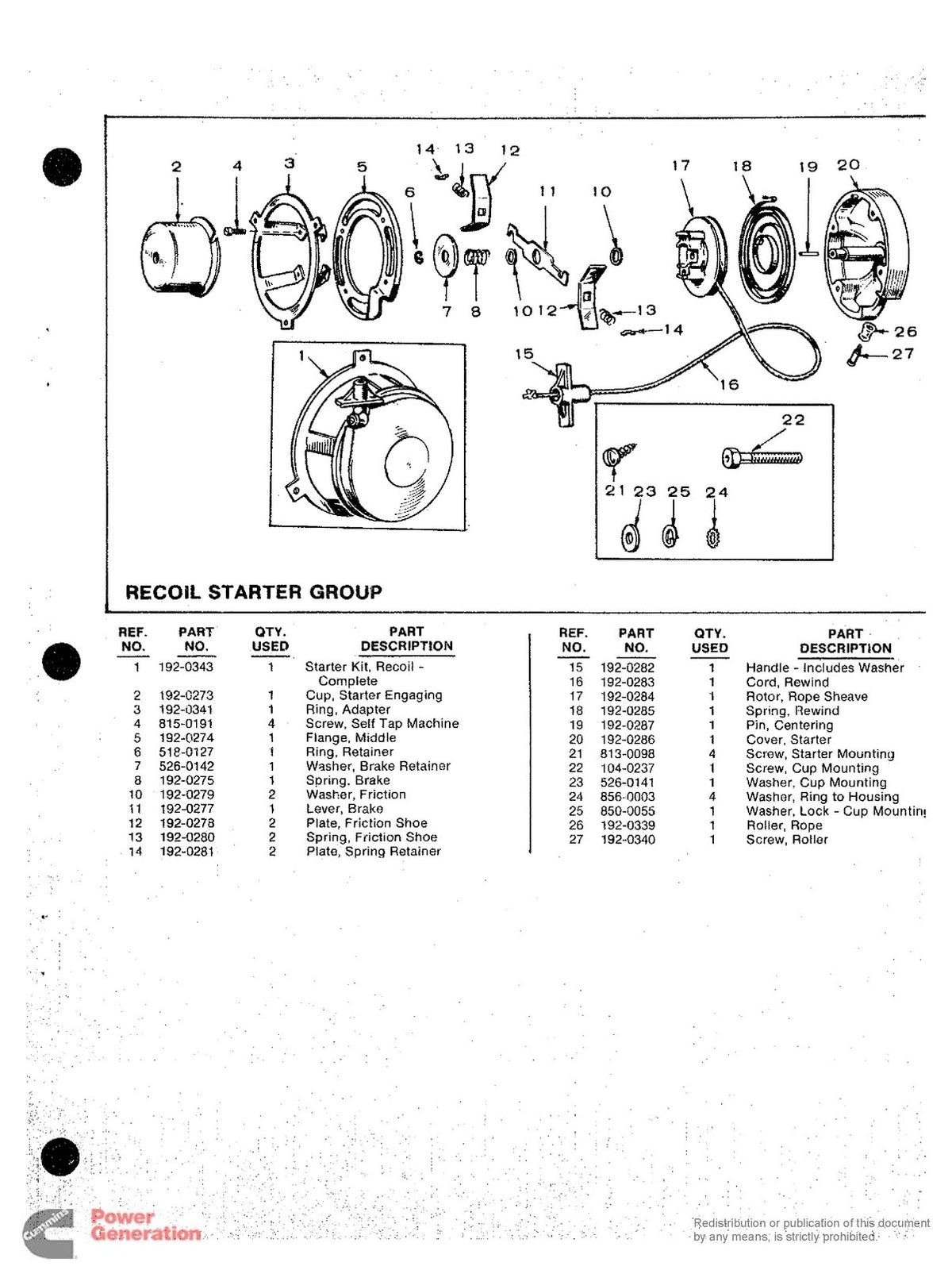 ONAN PortaStart AJ Spec H L Operators And Parts Manual - WIRE BOUND - COVERS