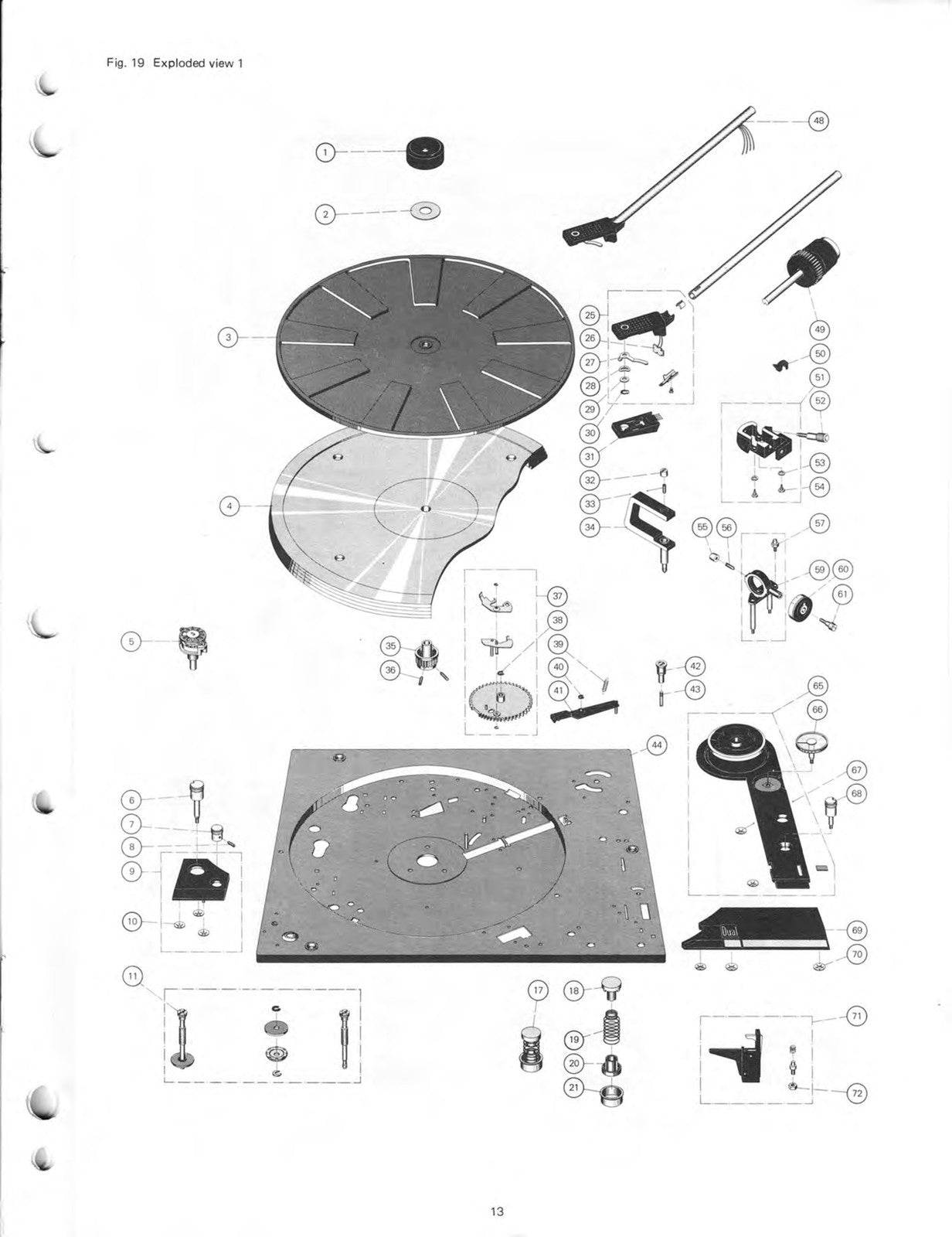 DUAL 604 Turntable Service Manual- WIRE BOUND - TOUGH COVERS
