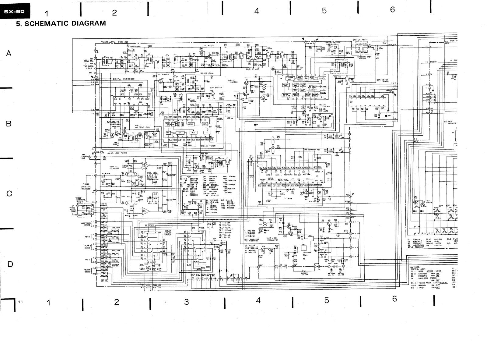 PIONEER SX-60 AM FM Stereo Receiver Service Manual 1983 - WIRE BOUND - COVERS