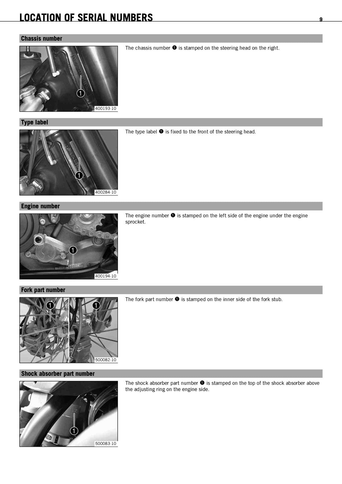 KTM 450 SX-F EU USA Owners Manual 2010 - STEEL WIRE BOUND - PROTECTIVE COVERS