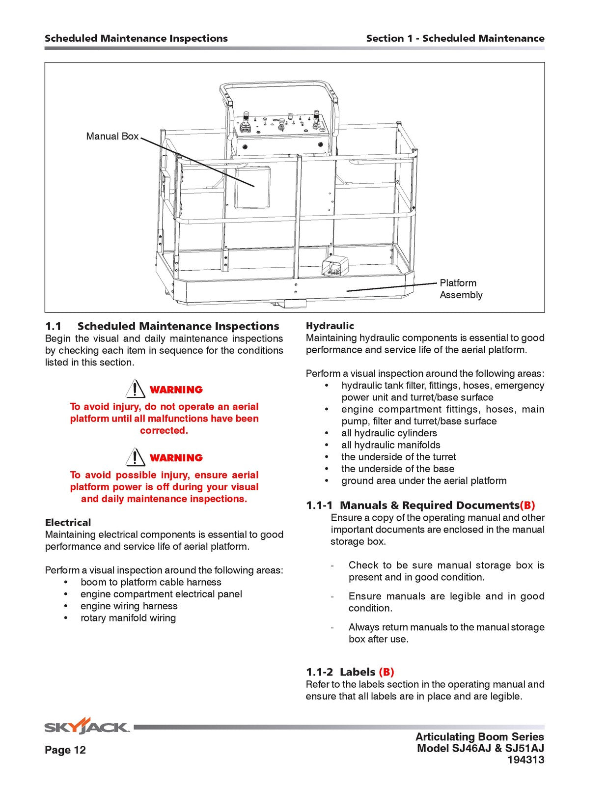 SKYJACK SJ46AJ SJ51AJ Articulating Boom Service Manual 2015, FOLDOUTS