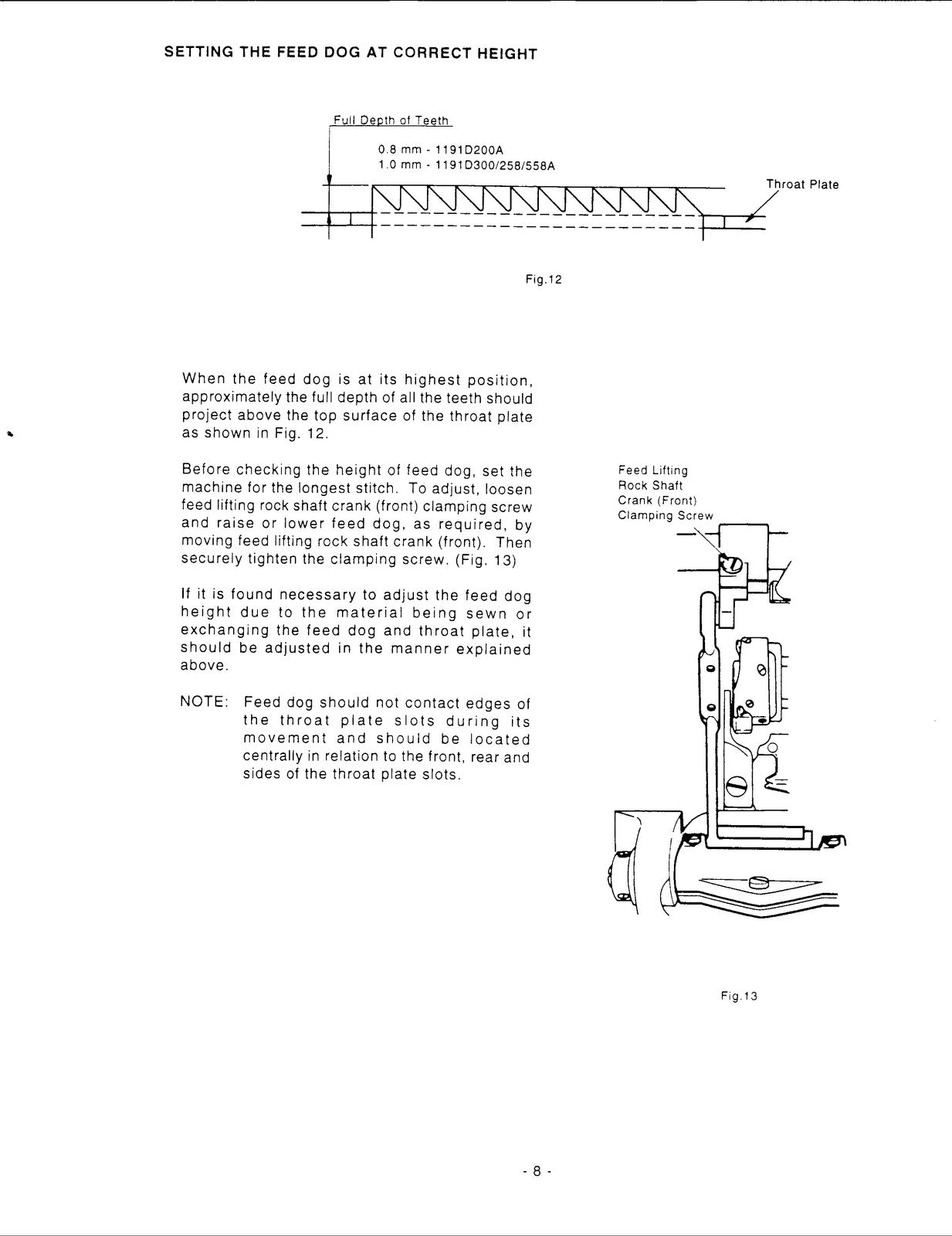 SINGER 1191D 200A 300A 258A 558A Service Manual - WIRE BOUND - TOUGH COVERS