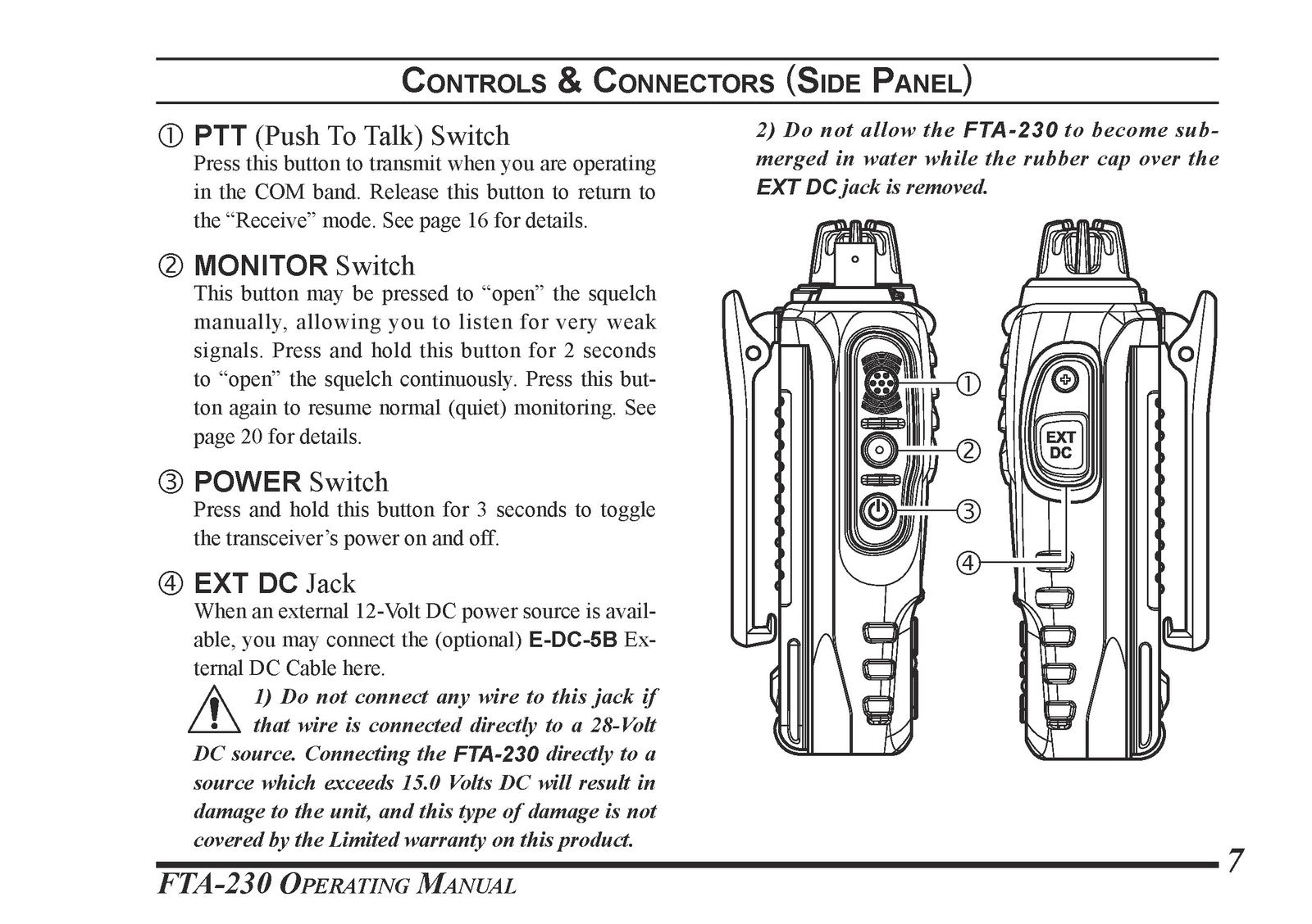 YAESU FTA-230 Air Band Transceiver Operating Manual 2012 - WIRE BOUND - COVERS