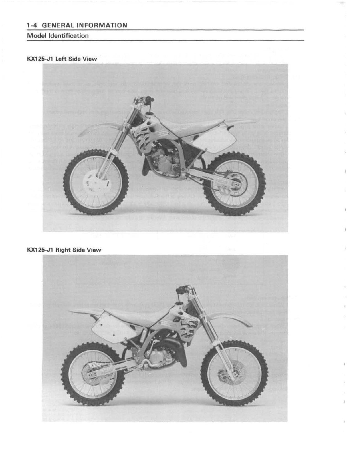 KAWASAKI KX125 KX250 Motorcycle Service Manual 1992-1993 - WIRE BOUND - COVERS