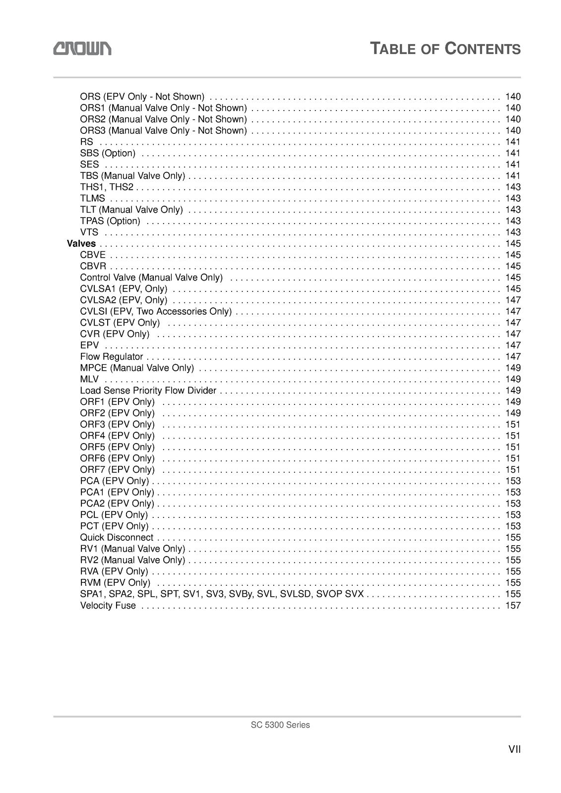 CROWN SC 5300 Series Forklift Maintenance Manual 2012 - WIRE BOUND - COVERS